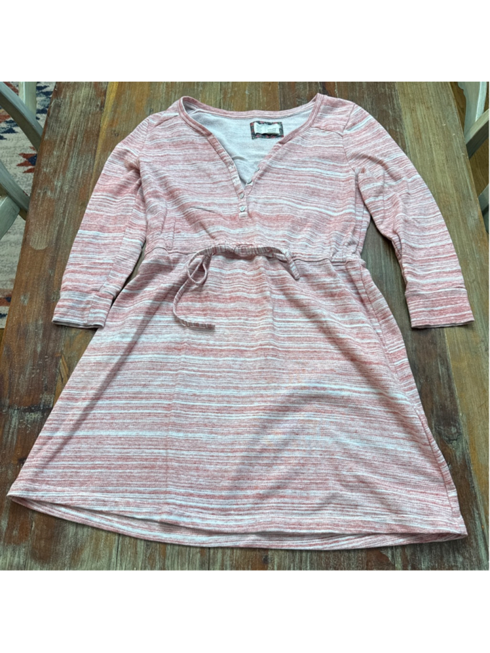 Anthropologie Saturday Sunday Dress Large Red White Stripe